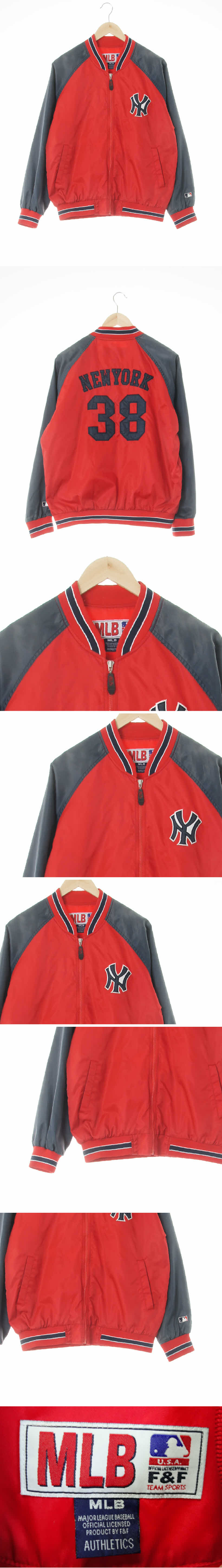 MLB 캔디레드차콜그레이 뉴욕양키즈빅패치야구점퍼