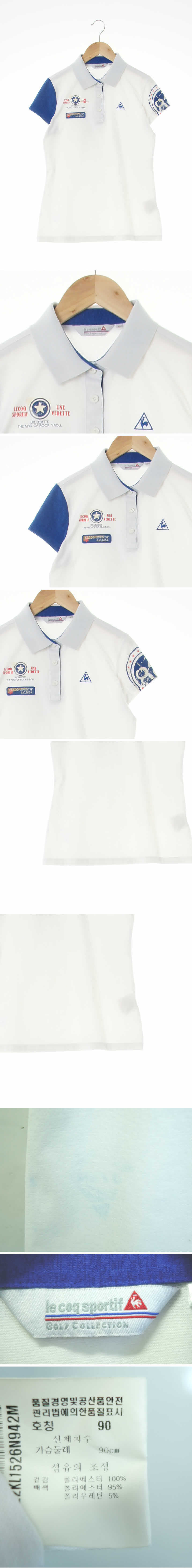 르꼬끄 배색멀티로고기능성카라반팔티 르꼬끄 화이트 배색멀티로고기능성카라반팔티