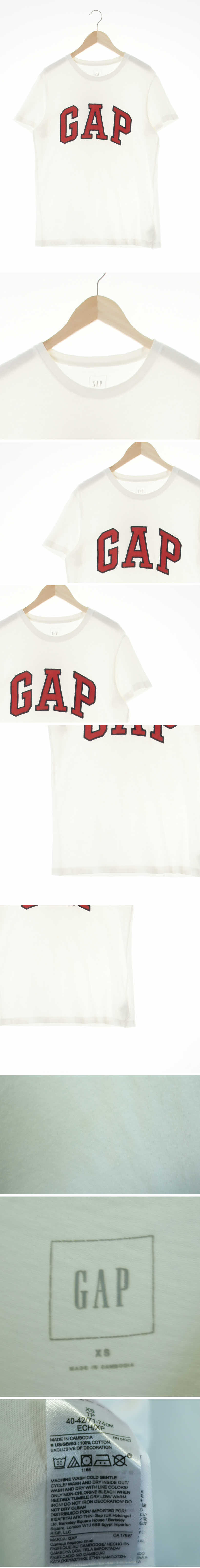 gap 빅센터로고반팔티 gap 화이트 면 빅센터로고반팔티