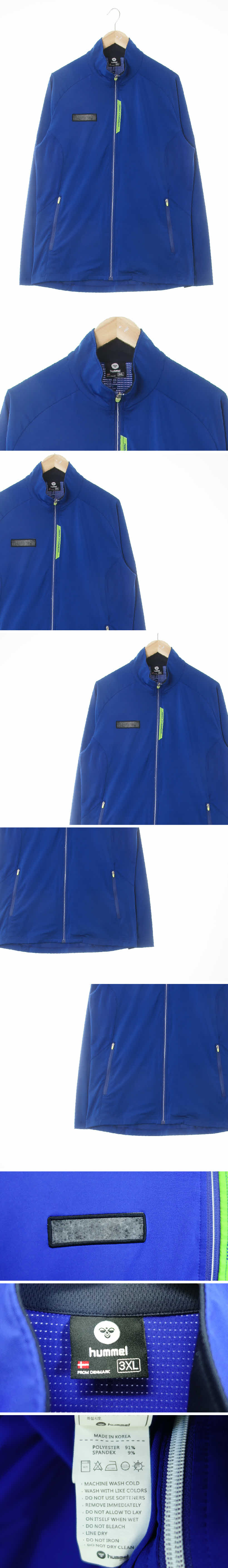 hummel 블루 매쉬집업트레이닝점퍼