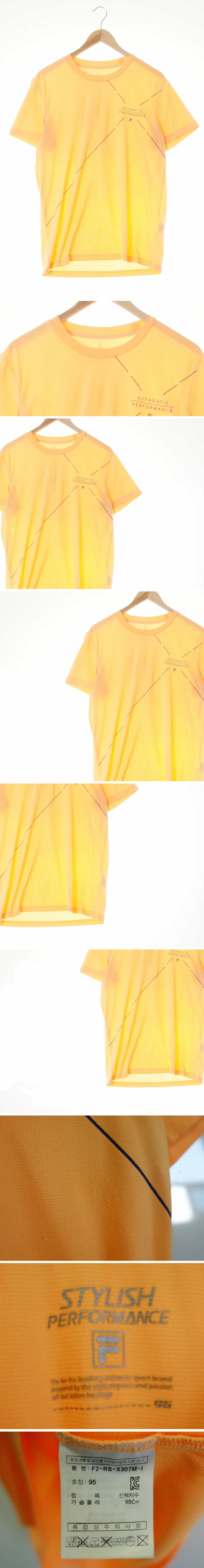 필라 X매쉬반팔티 필라 형광라이트오렌지 X매쉬반팔티