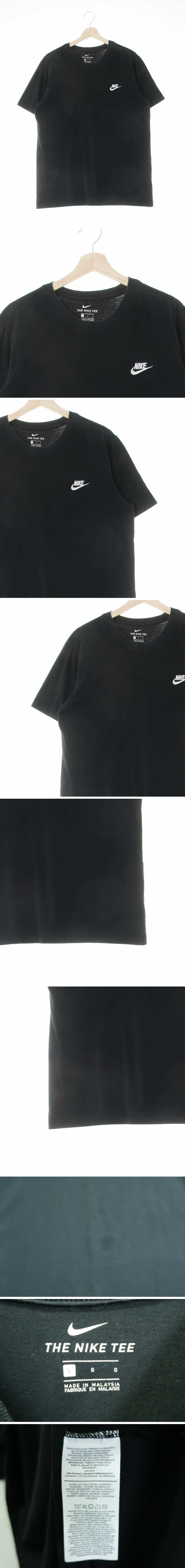 나이키 자수로고라운드반팔티 나이키 블랙 면 자수로고라운드반팔티