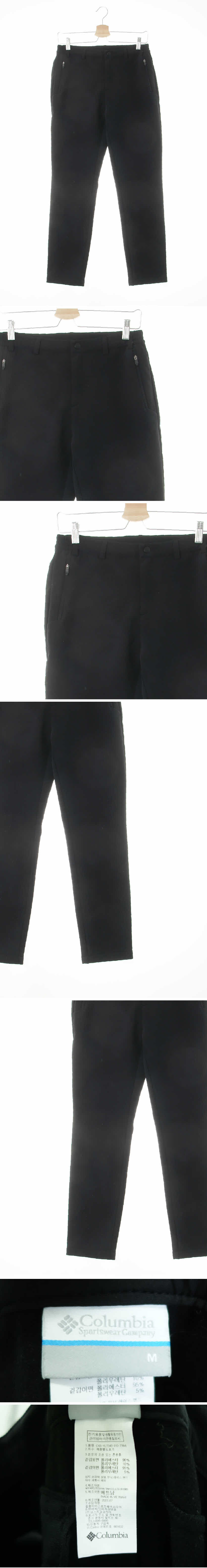 콜롬비아 블랙 프린팅 백로고등산팬츠