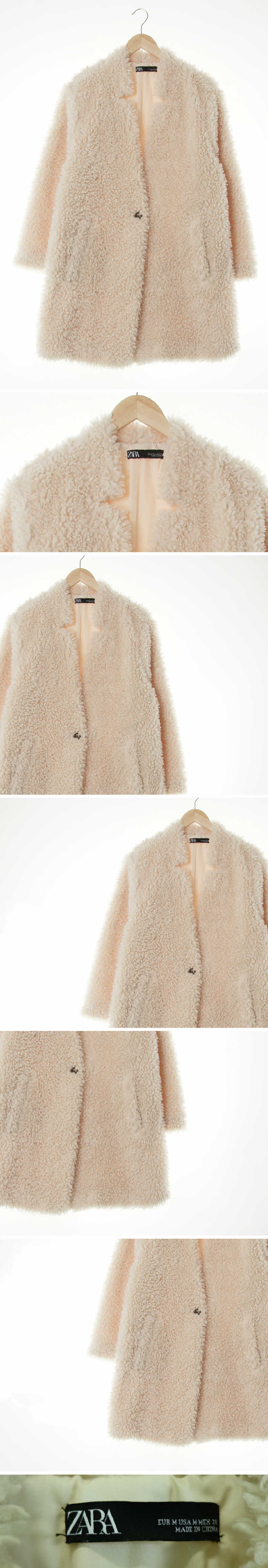 자라 브이넥원버튼뽀글이롱코트 자라 아이보리 브이넥원버튼뽀글이롱코트