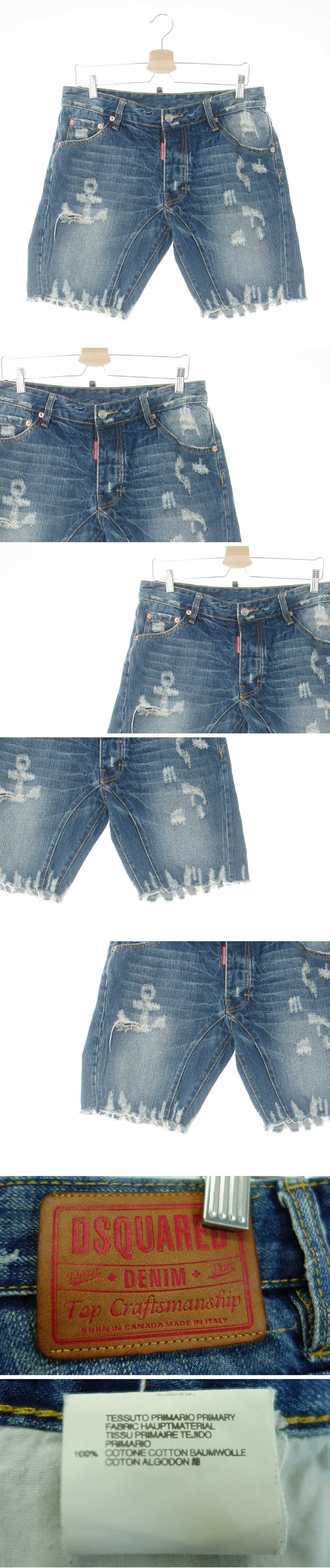 dsquared2 데미지3부컷배기핏팬츠 dsquared2 인디고 데님 데미지3부컷배기핏팬츠