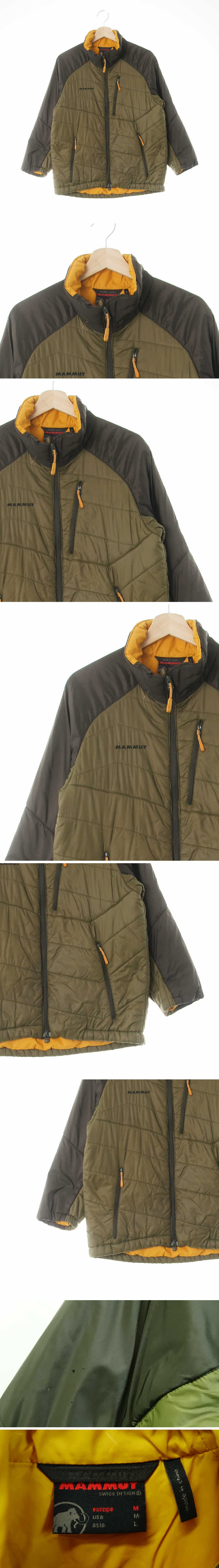mammut 퀼팅투톤패딩점퍼 mammut 카키 퀼팅투톤패딩점퍼
