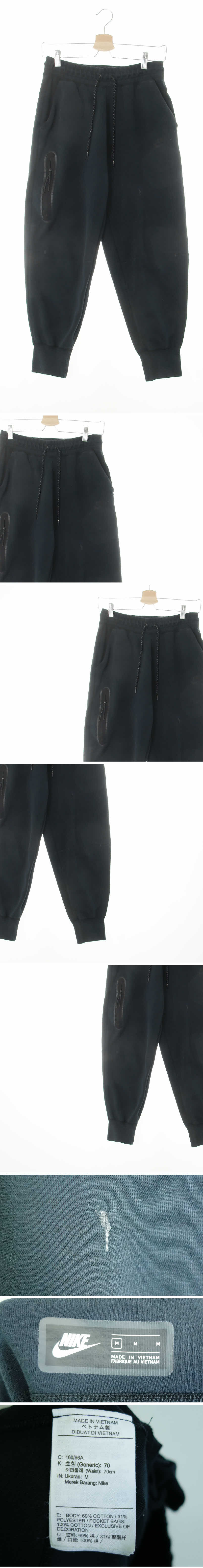 나이키 블랙 면혼방 트레이닝테크팬츠