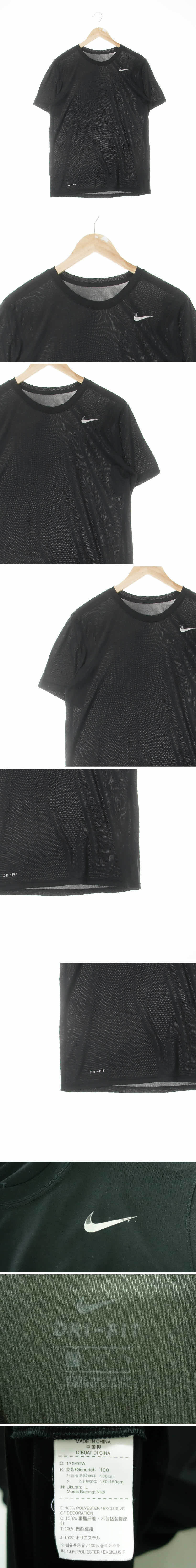 나이키 로고저지반팔티 나이키 블랙 프린팅 드라이핏 로고저지반팔티
