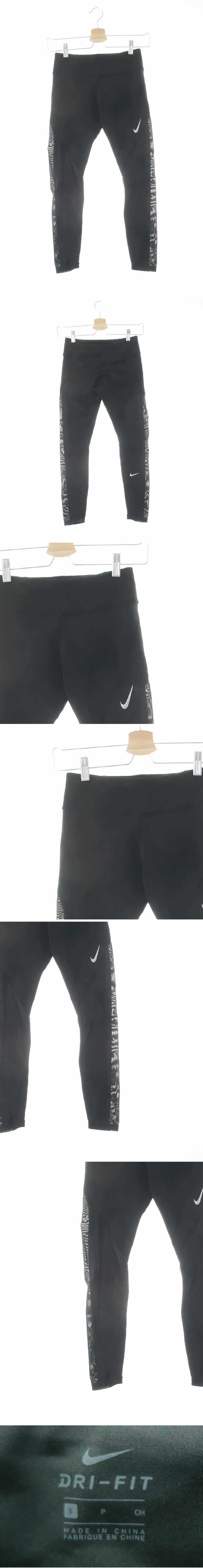 나이키 사선절개와이드밴딩레깅스 나이키 블랙 프린팅 드라이핏 사선절개와이드밴딩레깅스
