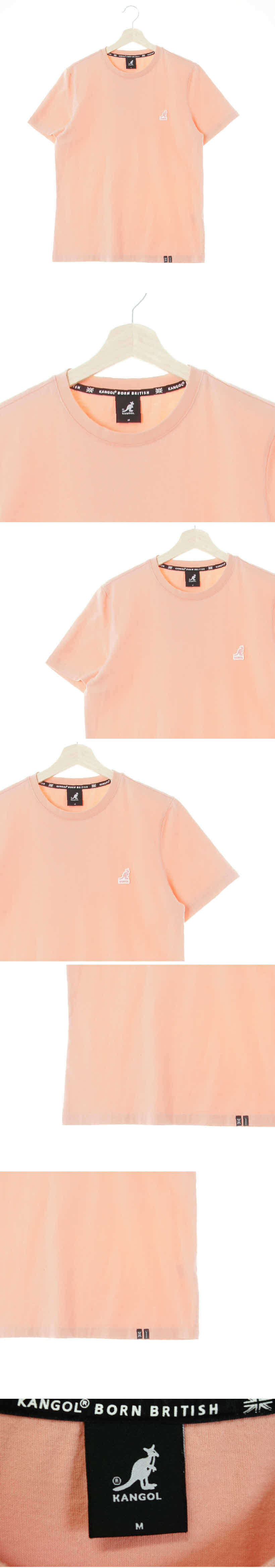 캉골 심볼스몰패치라운드넥반팔티 캉골 고서머핑크 면 심볼스몰패치라운드넥반팔티