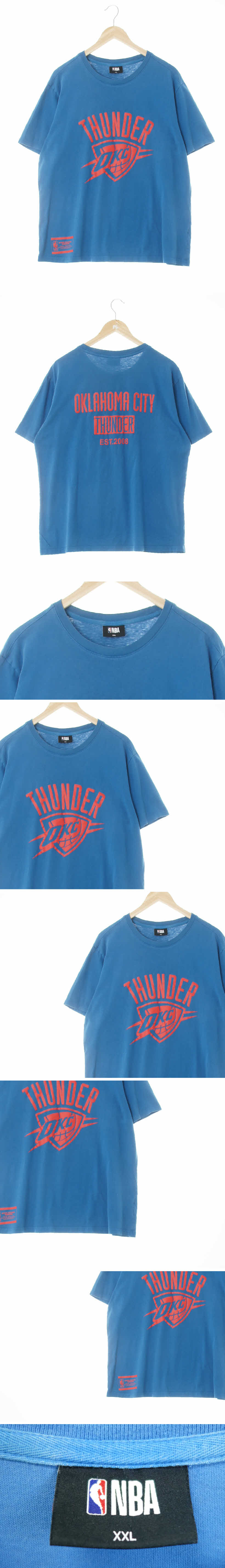 NBA okc빅로고라운드반팔티 NBA 빈티지블루 면혼방 okc빅로고라운드반팔티