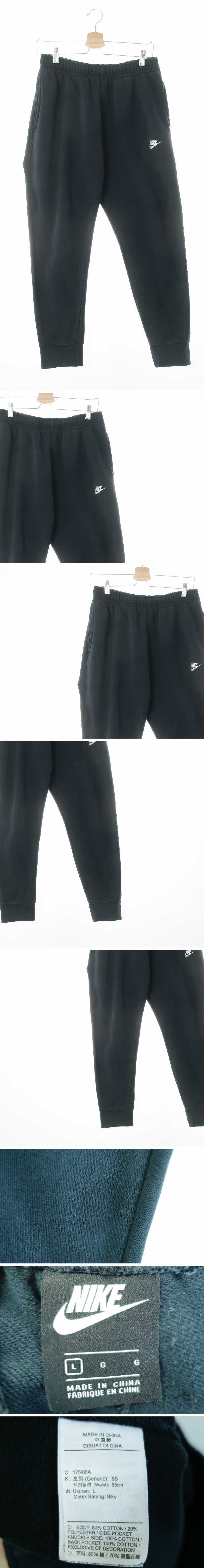 나이키 스몰자수로고트레이닝팬츠 나이키 블랙 면혼방 스몰자수로고트레이닝팬츠