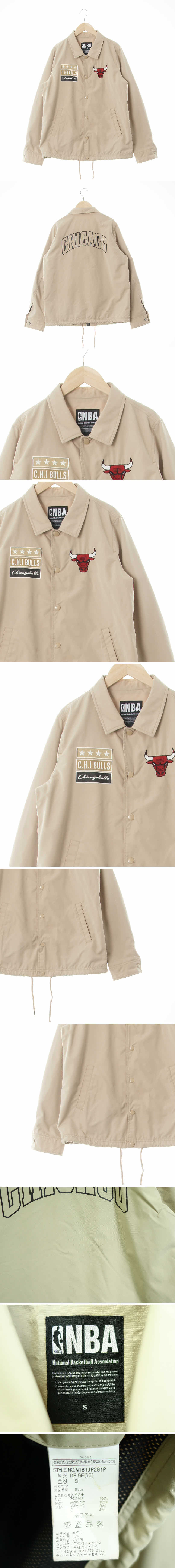 NBA 시카고라인텍스트카라재킷 NBA 샌드베이지 프린팅 면혼방 시카고라인텍스트카라재킷