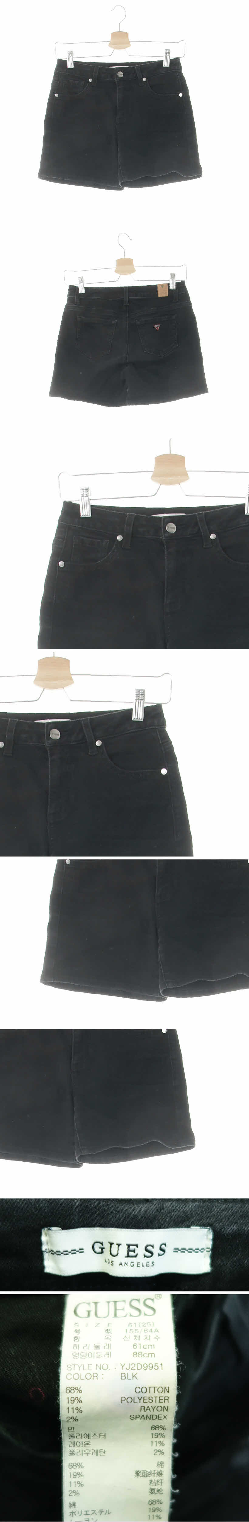 Guess 로고버튼숏진 Guess 블랙 데님 로고버튼숏진