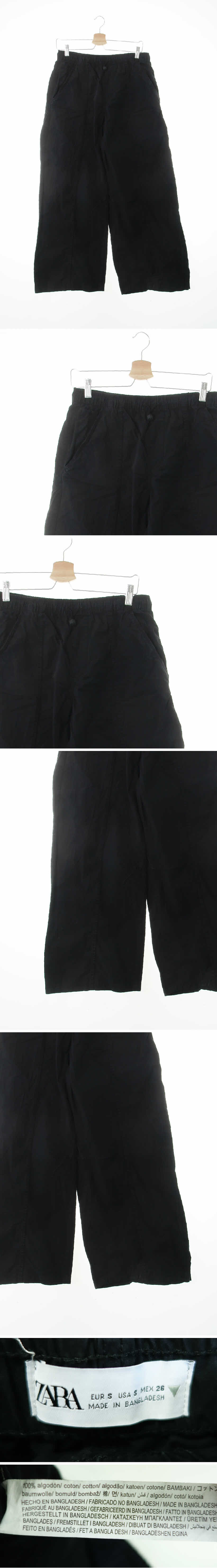 자라 절개라인와이드라이트팬츠 자라 블랙 면 절개라인와이드라이트팬츠