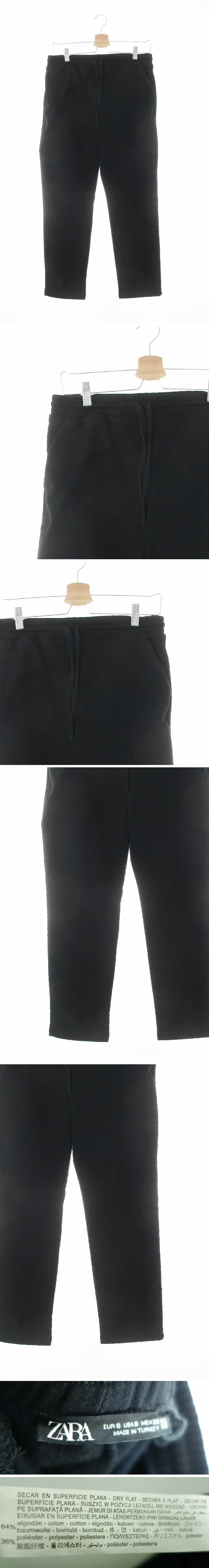 자라 기모트레이닝바지 자라 블랙 면혼방 기모트레이닝바지
