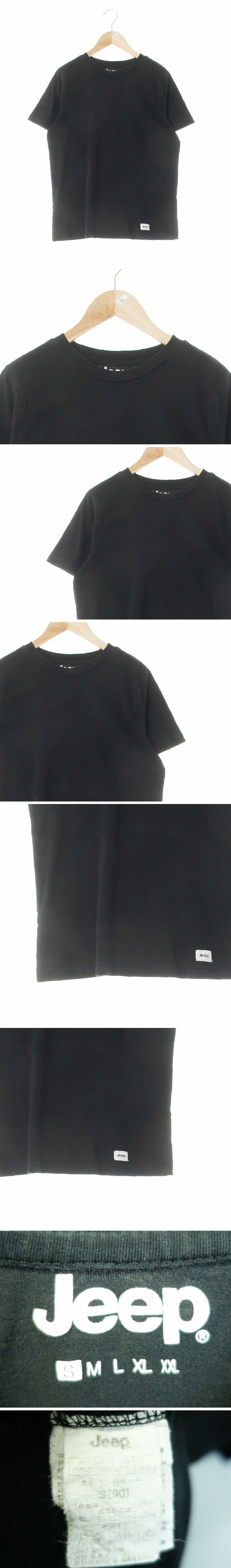지프 라운드넥베이직반팔티 지프 블랙 면 라운드넥베이직반팔티