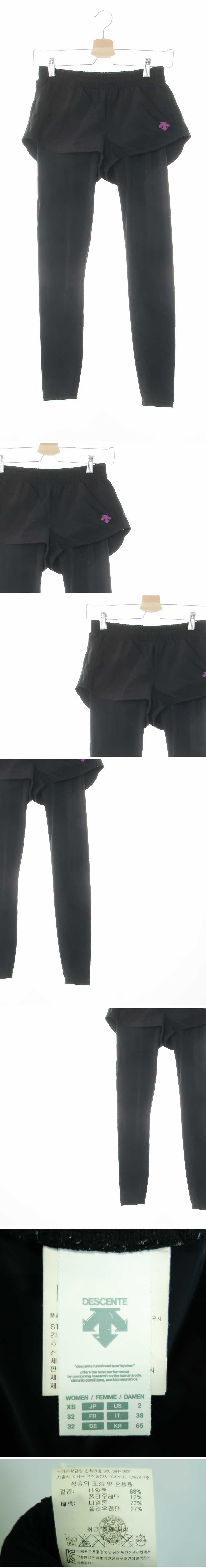 데상트 숏트레이닝레이어드레깅스팬츠 데상트 블랙 숏트레이닝레이어드레깅스팬츠