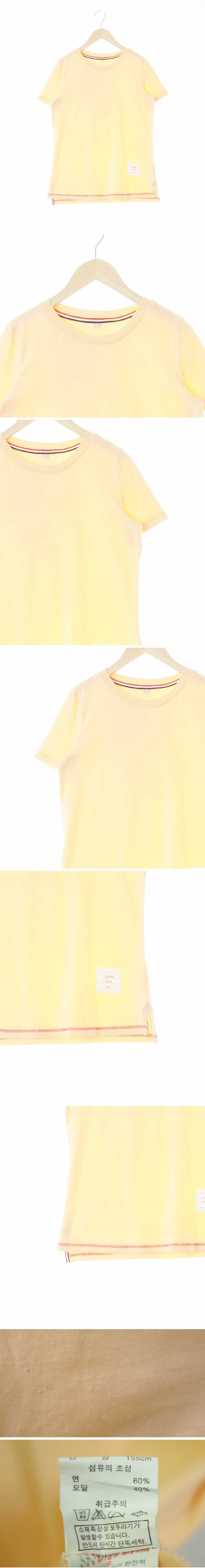 피치넥타오렌지 포인트오버로크반팔티 피치넥타오렌지 면혼방 포인트오버로크반팔티