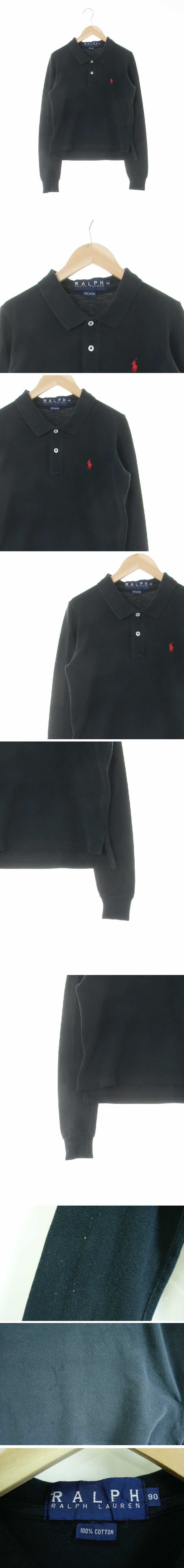 랄프로렌 자수포니슬림긴팔카라티 랄프로렌 블랙 면 자수포니슬림긴팔카라티