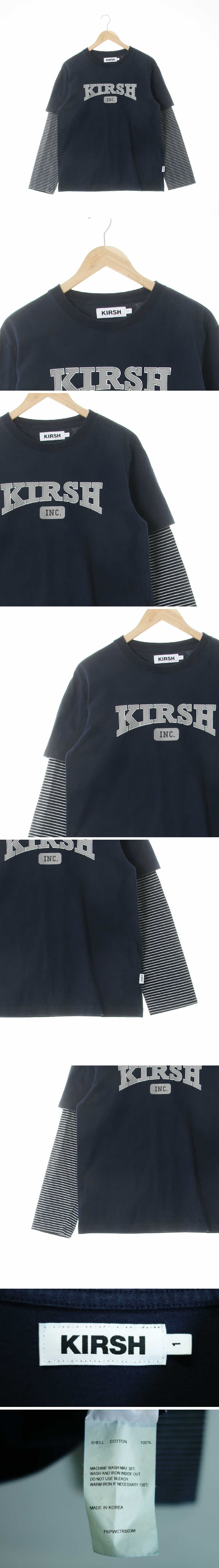 kirsh 반팔레이어드티셔츠 kirsh 네이비 프린팅 면 반팔레이어드티셔츠