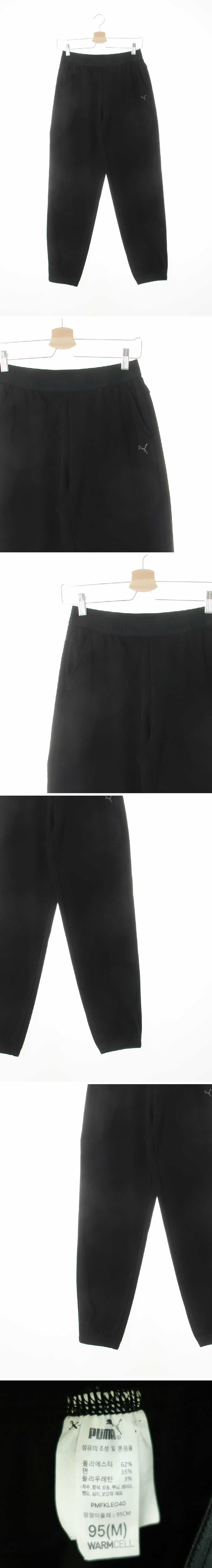 퓨마 자수로고아웃밴딩조거팬츠 퓨마 블랙 자수로고아웃밴딩조거팬츠