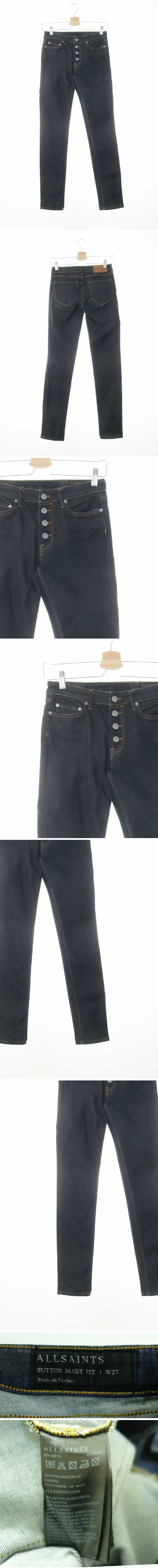 allsaints 버튼플라이생지진 allsaints 진청 데님 버튼플라이생지진
