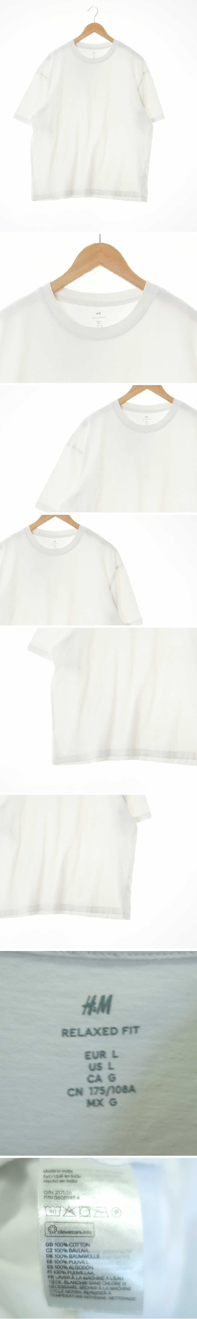 h&m 라운드넥베이직반팔티 h&m 화이트 면 라운드넥베이직반팔티