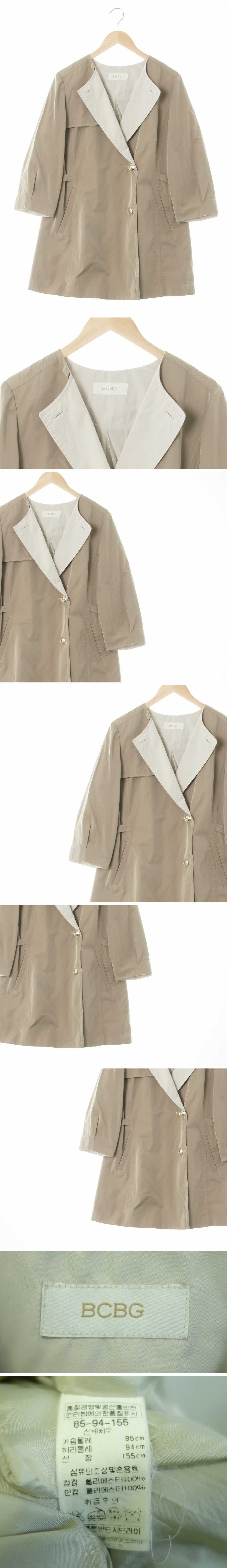 bcbg 보카라골드버튼7부사파리점퍼 bcbg 글로시다크베이지 보카라골드버튼7부사파리점퍼
