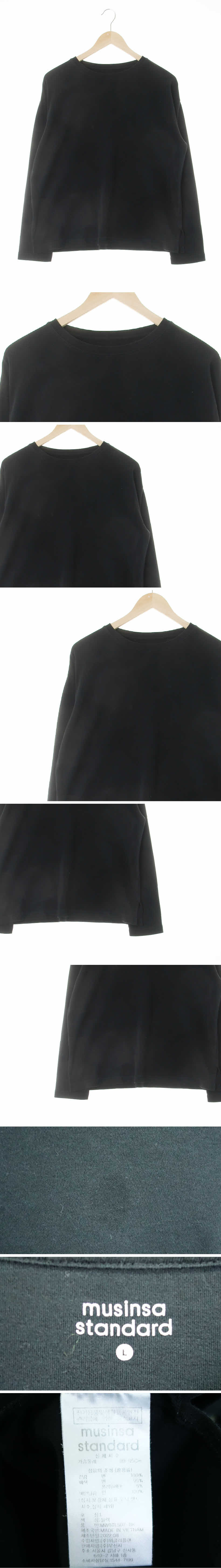 무신사스탠다드 루즈핏라운드트임긴팔기본티 무신사스탠다드 블랙 면 루즈핏라운드트임긴팔기본티