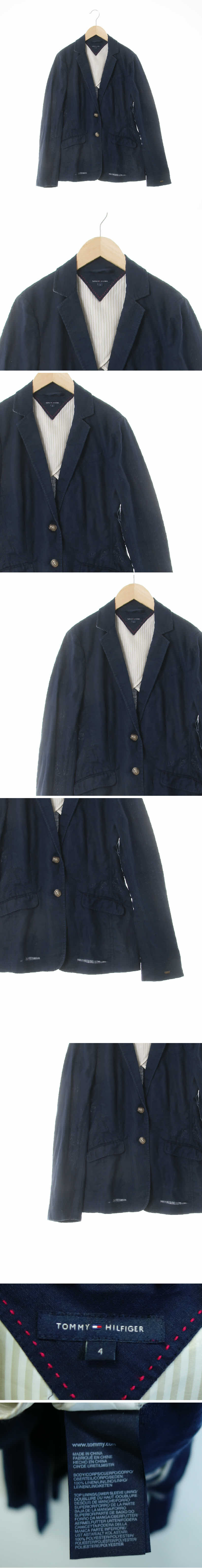 타미힐피거 워싱라인블레이저 타미힐피거 네이비 린넨 워싱라인블레이저