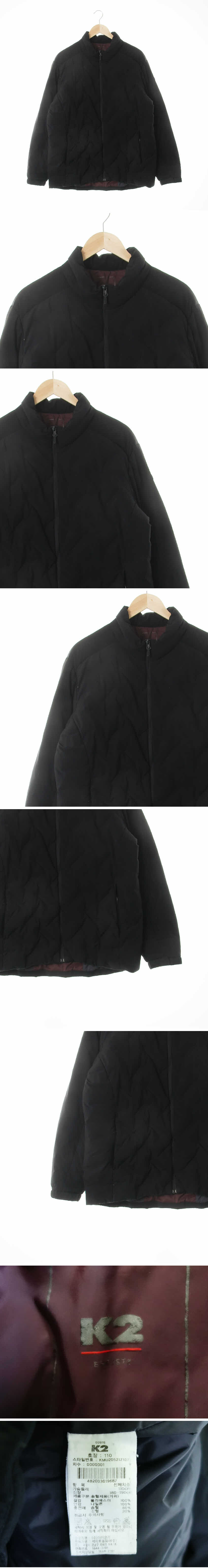k2 고주파누빔숏패딩점퍼 k2 블랙 구스다운 고주파누빔숏패딩점퍼