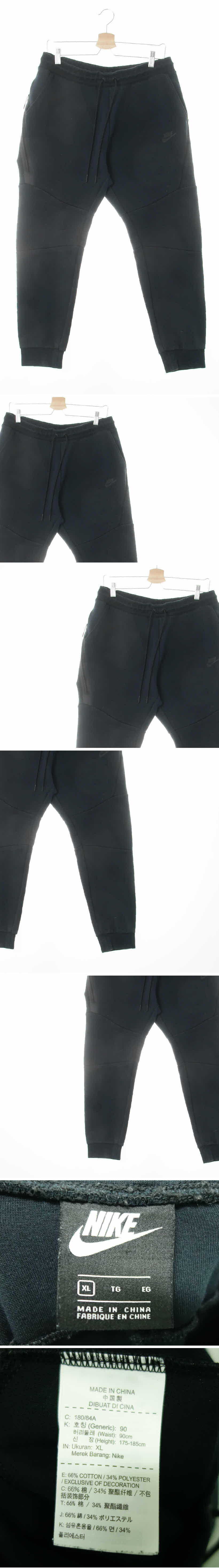 나이키 절개조거트레이닝테크팬츠 나이키 블랙 면혼방 절개조거트레이닝테크팬츠