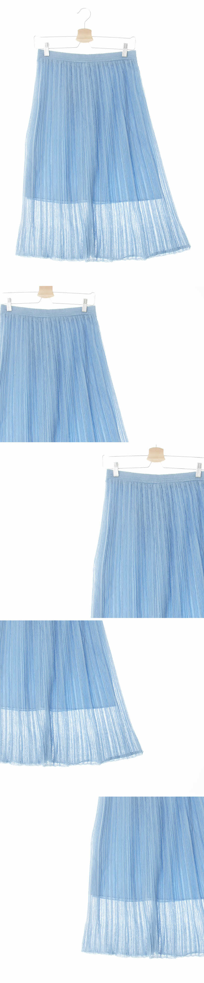 BCBG 플리츠쿨니트미디스커트 BCBG 스카이블루 아크릴혼방 플리츠쿨니트미디스커트
