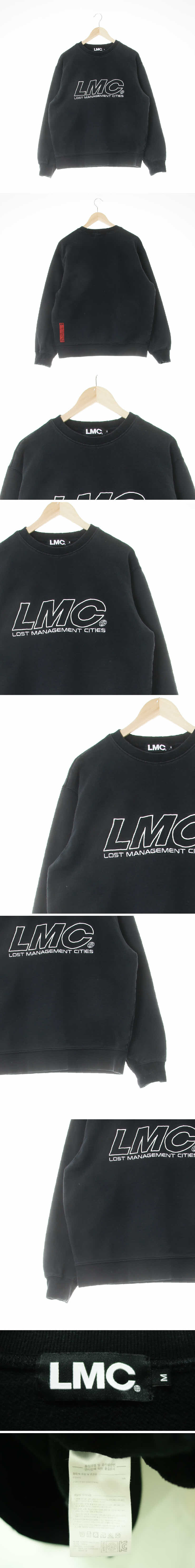 lmc 라인텍스트오버사이즈스웨트셔츠 lmc 블랙 면 라인텍스트오버사이즈스웨트셔츠