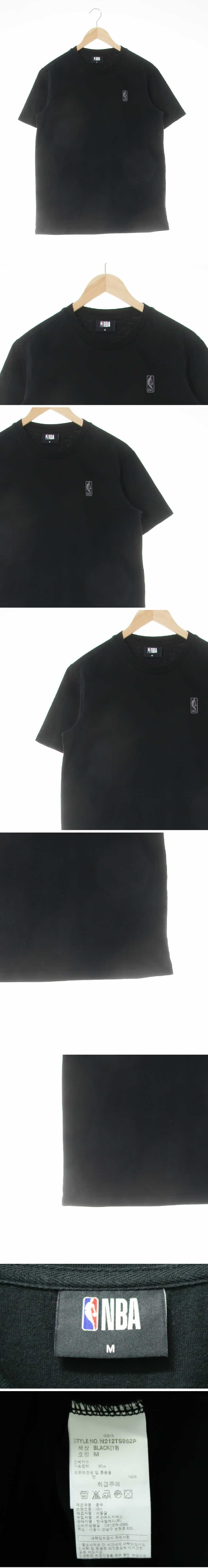 NBA 자수로고베이직반팔티 NBA 블랙 면 자수로고베이직반팔티