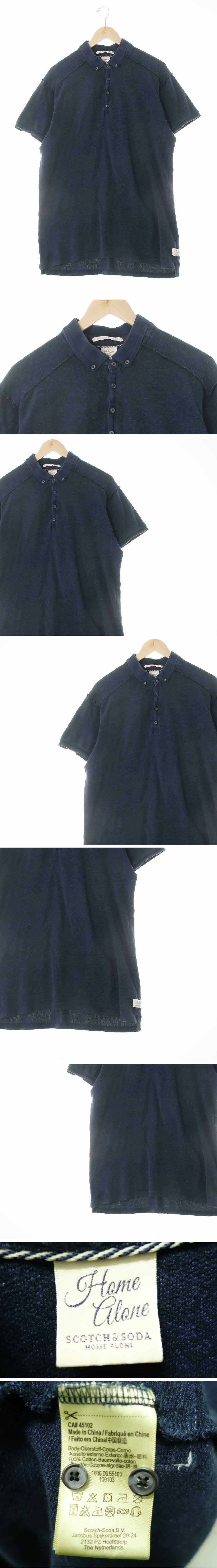 scotch&soda 절개데미지카라반팔티 scotch&soda 빈티지멜란지네이비 면 절개데미지카라반팔티