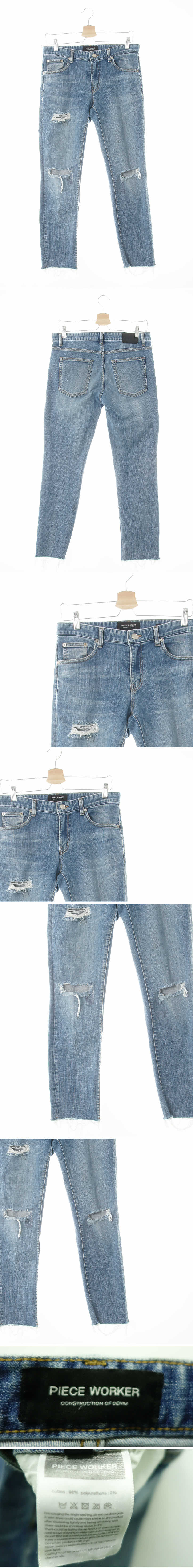 pieceworker 중청 데님 뉴크롭데미지커팅진