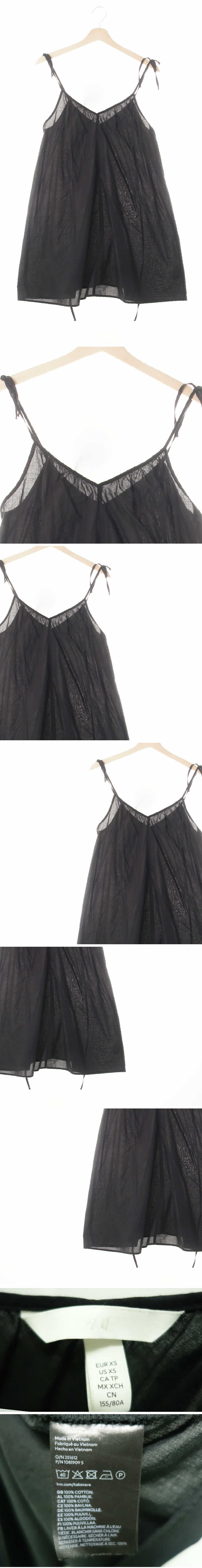 h&m 민소매셔링브이넥레이어드블라우스 h&m 블랙 면 민소매셔링브이넥레이어드블라우스
