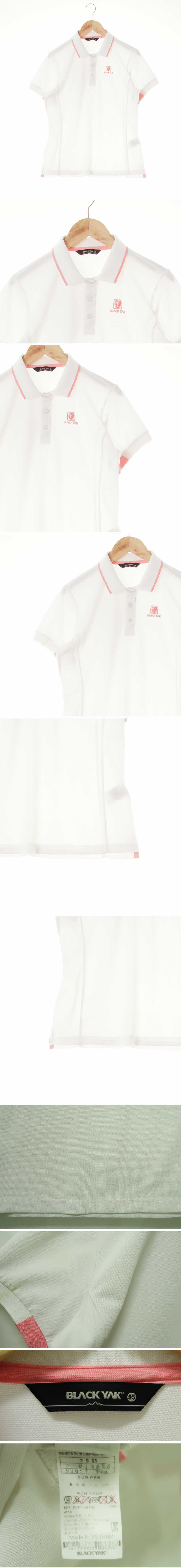 블랙야크 배색반팔카라티 블랙야크 화이트 배색반팔카라티