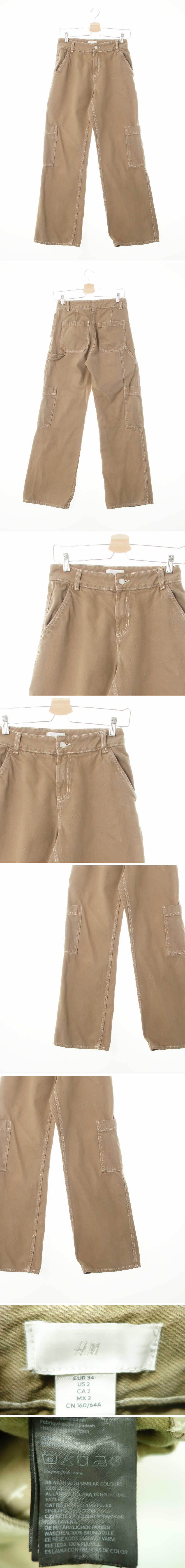 h&m 사이드빅포켓와이드진 h&m 펜넬씨드브라운 데님 사이드빅포켓와이드진