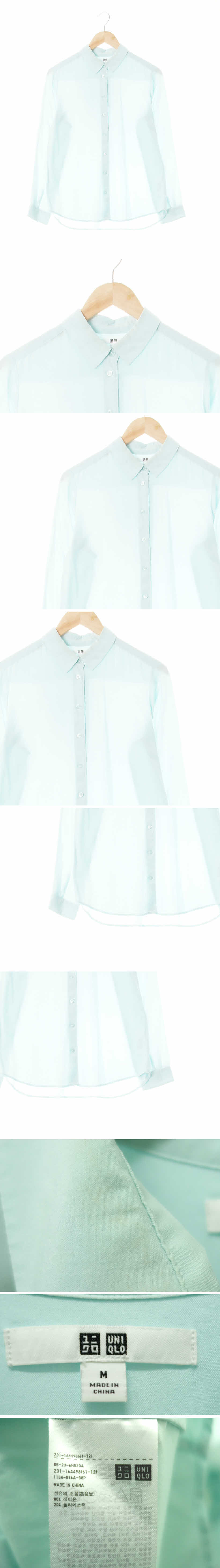 유니클로 실키셔츠 유니클로 오팔블루 실키셔츠