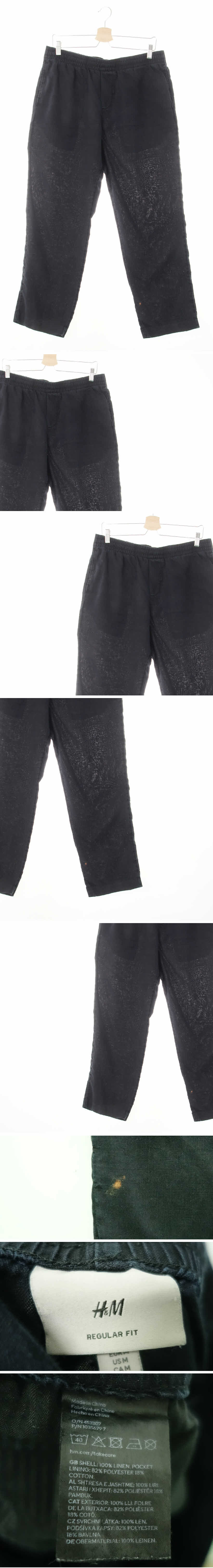 h&m 밴딩마팬츠 h&m 블랙 린넨 밴딩마팬츠