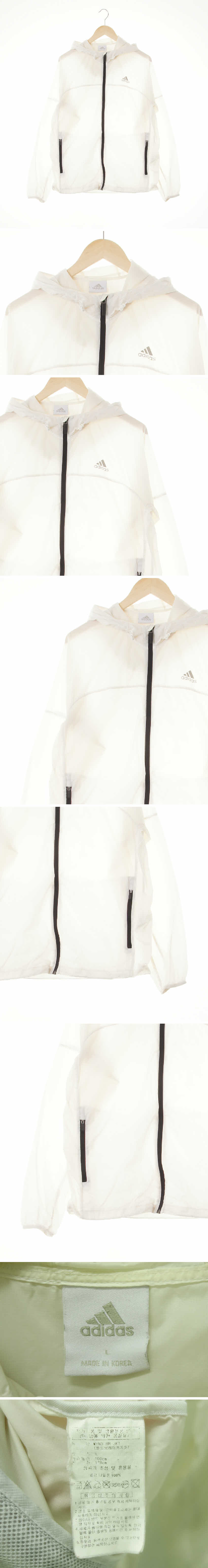 아디다스 간절기후드윈드브레이크자켓 아디다스 아이보리 프린팅 간절기후드윈드브레이크자켓