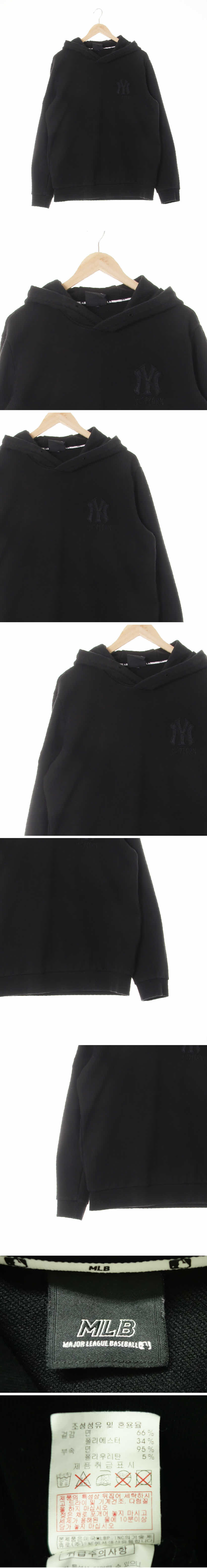 MLB 블랙 면혼방 NY루즈후디