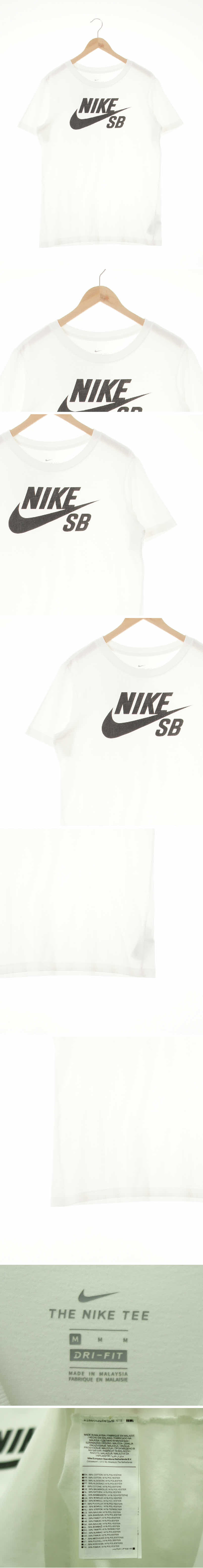 나이키SB 화이트 그래픽 드라이핏 빅로고라운드반팔티셔츠