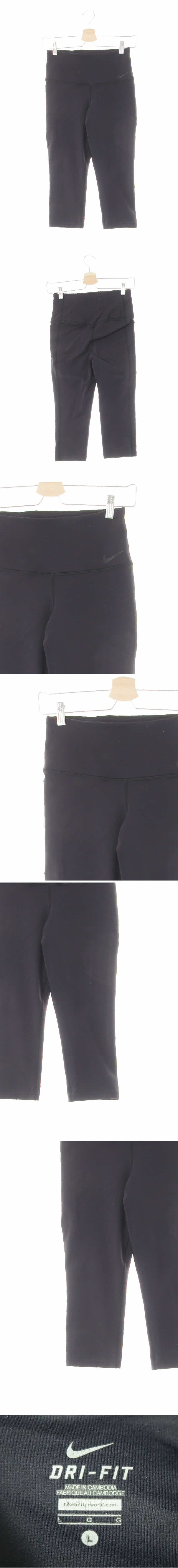 나이키 블랙 프린팅 드라이핏 백펀칭하이밴딩7부레깅스
