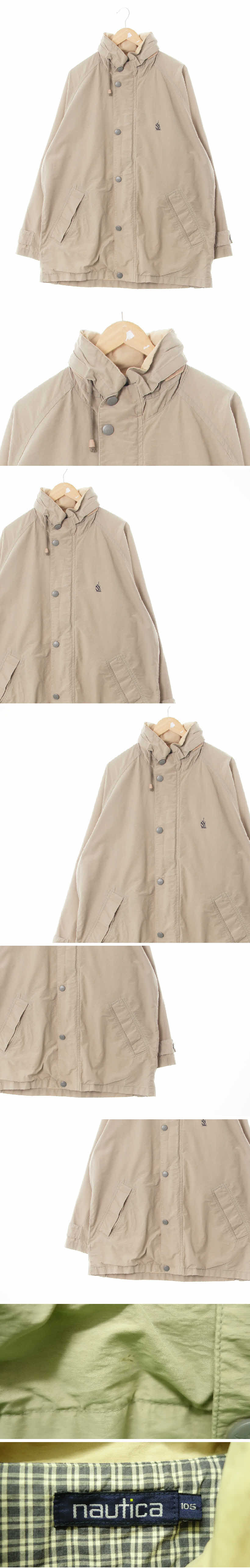 nautica 자수로고후드점퍼 nautica 베이지 면 자수로고후드점퍼