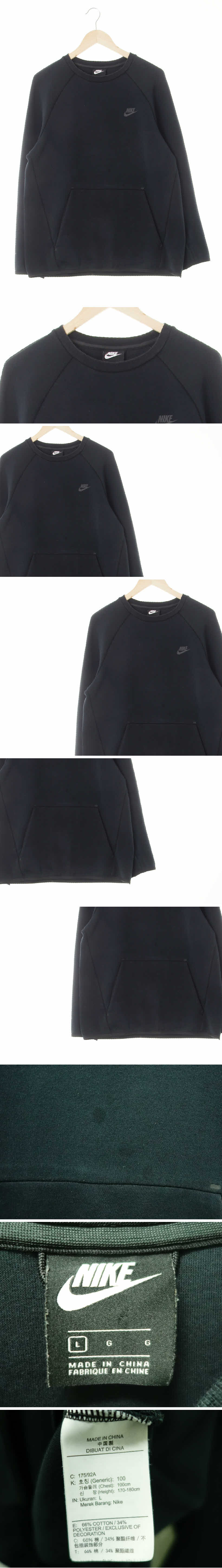 나이키 포켓테크맨투맨 나이키 블랙 면혼방 포켓테크맨투맨