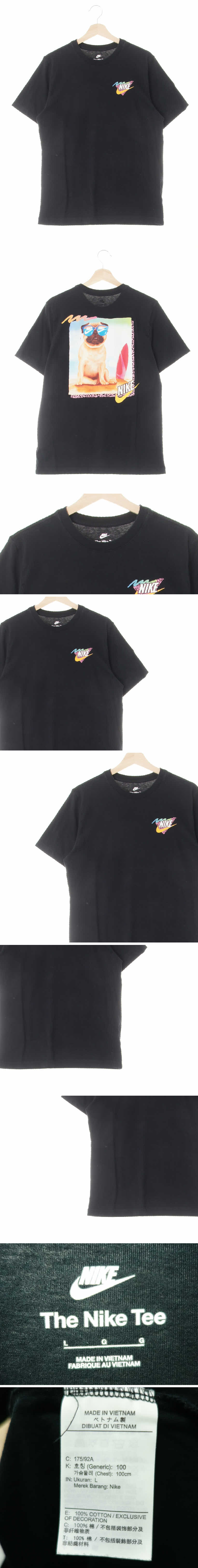나이키 클래식핏라운드반팔티 나이키 블랙 비치퍼그프린팅 면 클래식핏라운드반팔티